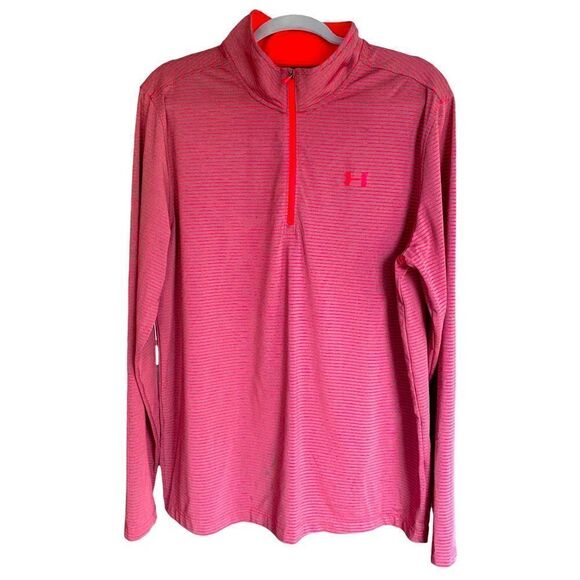 Under Armour Mens Stripe Tech Loose Fit Lightweight 1/4 Zip Pullover Sz L - Picture 2 of 7